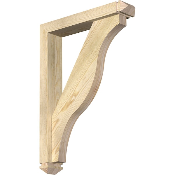 Ekena Millwork Funston Arts and Crafts Rough Sawn Bracket w/ Offset Brace, Douglas Fir, 4"W x 20"D x 28"H BKT0402X20X28FST03RDF - main